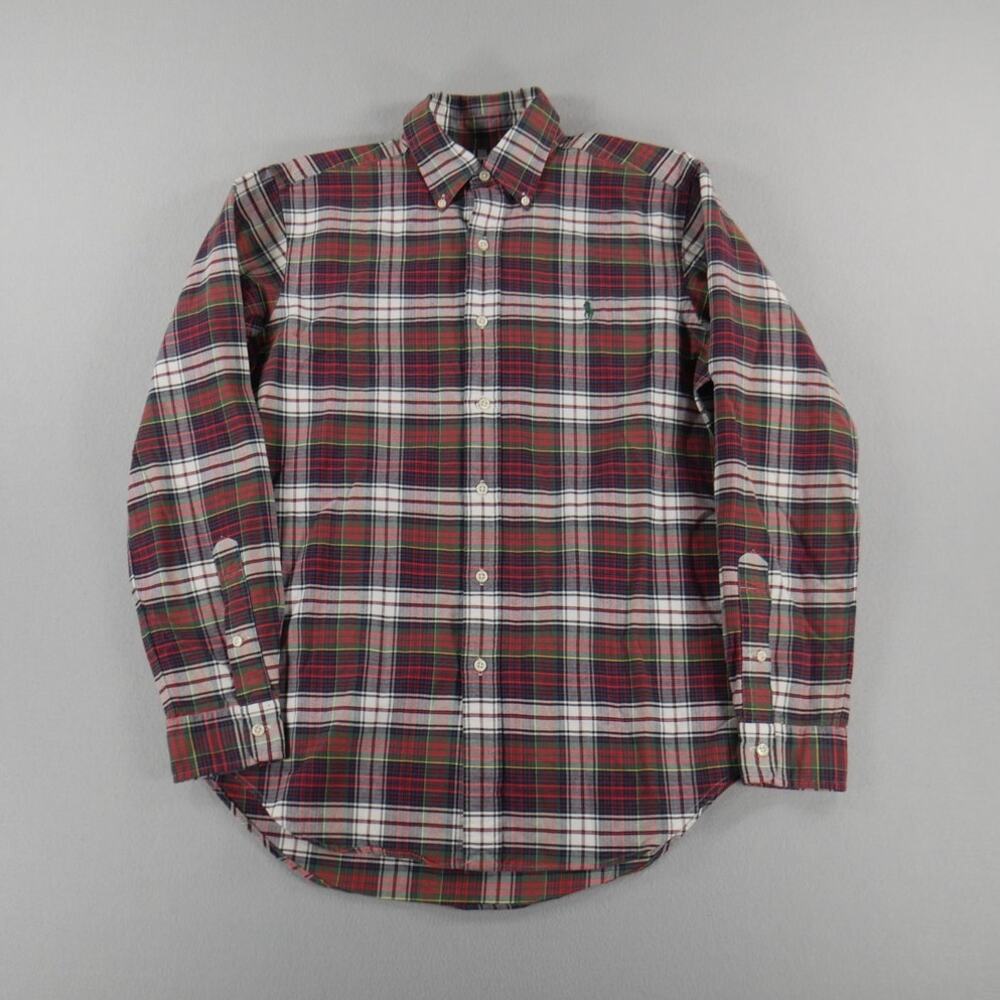 Ralph Lauren Madras Plaid Red/White/Green Button Down Classic Fit‎ Mens Size S